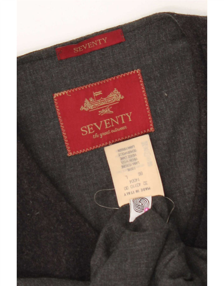 Colete Seventy Masculino Grande Lã Virgem Cinza