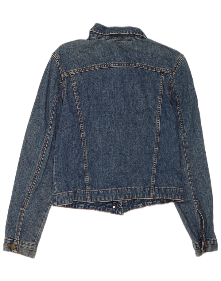 Jaqueta jeans feminina Laura Ashley UK 12 algodão azul médio