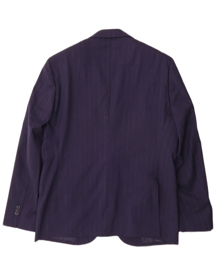 Jaqueta blazer masculina Boggi com 2 botões IT 52 XL azul marinho listrado lã
