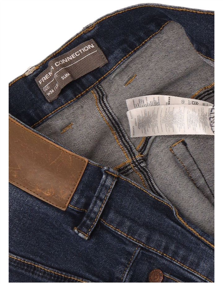 French Connection Masculino Slim Jeans W36 L32 Azul Algodão