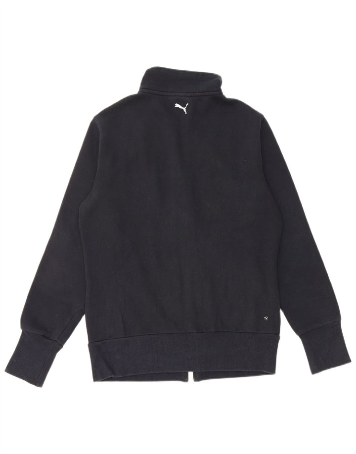 PUMA Womens Graphic Tracksuit Top Jacket Reino Unido 12 Médio Algodão Preto