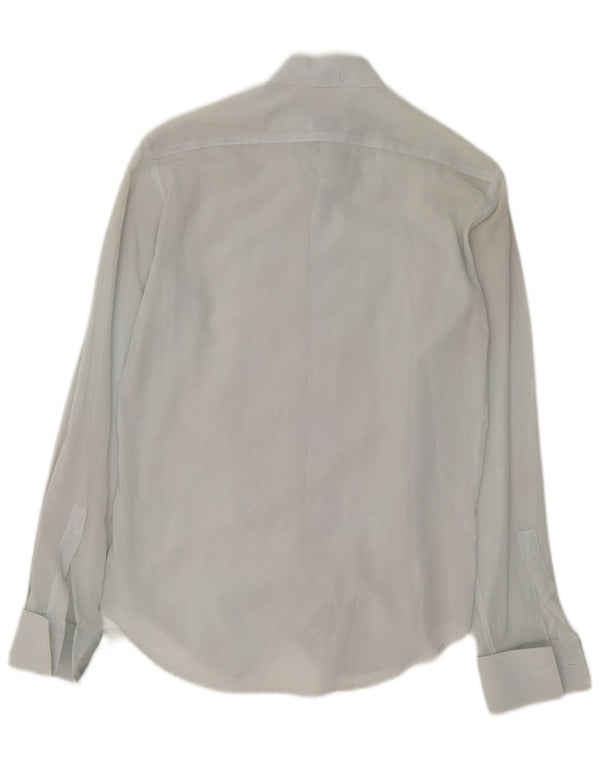 Camisa formal masculina Pal Zileri tamanho 14 1/2 37 algodão listrado azul pequeno