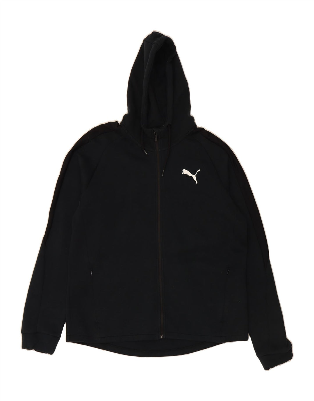 PUMA Mens Zip Hoodie Sweater XL Black Polyester Vintage Puma and Second-Hand Puma from Messina Hembry 