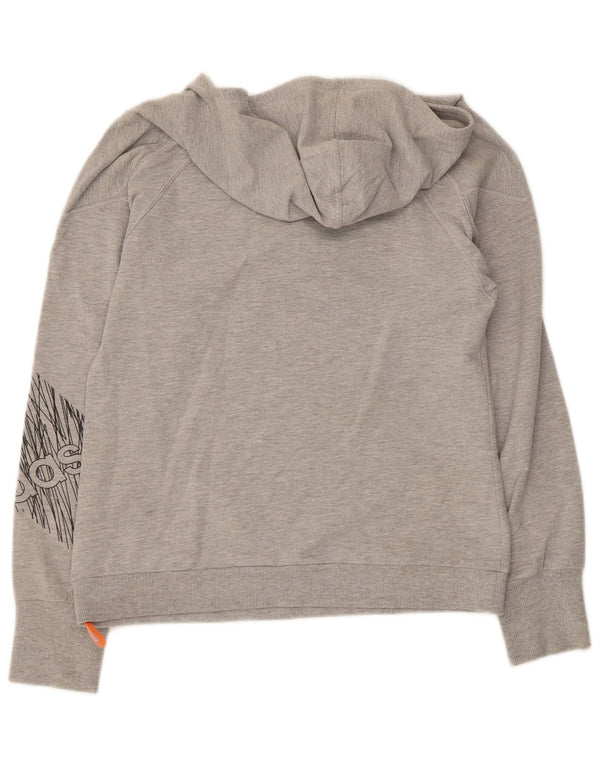 Adidas Womens Clima 365 Graphic Hoodie Jumper UK 10 Pequeno Cinza Flecked
