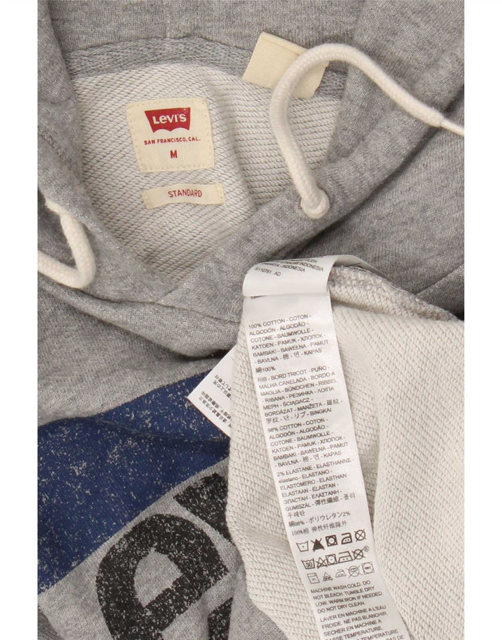 Suéter masculino com capuz gráfico padrão Levi's algodão cinza médio