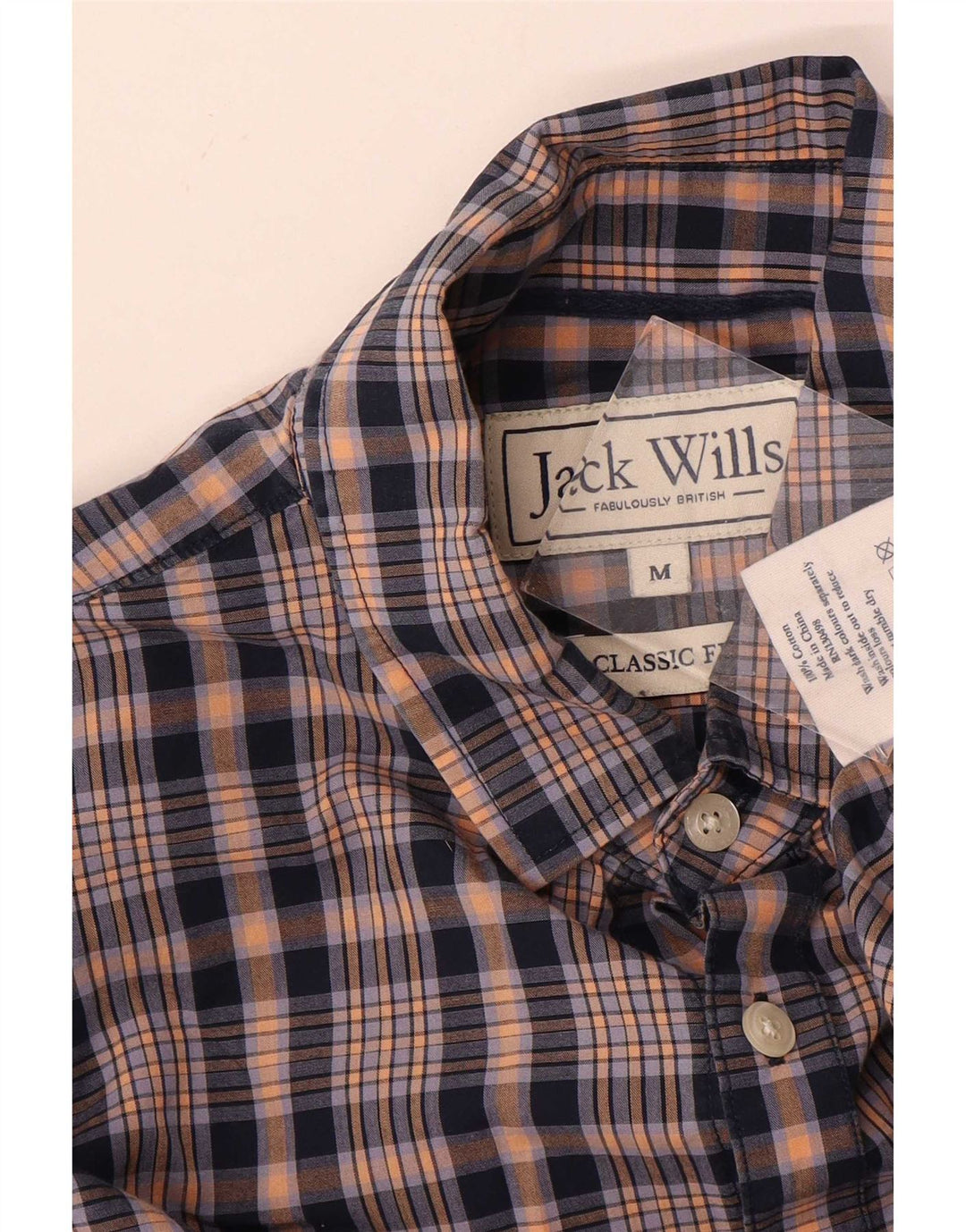 Camisa masculina Jack Wills Classic Fit algodão xadrez azul médio