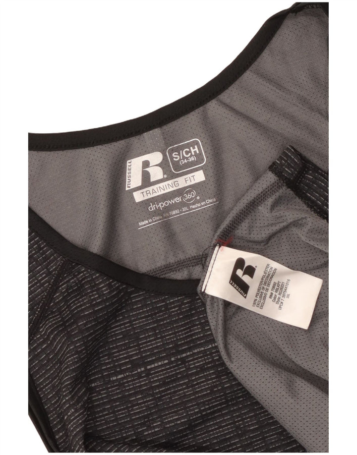 Colete masculino Russell Athletic Top UK 34/36 poliéster manchado cinza pequeno