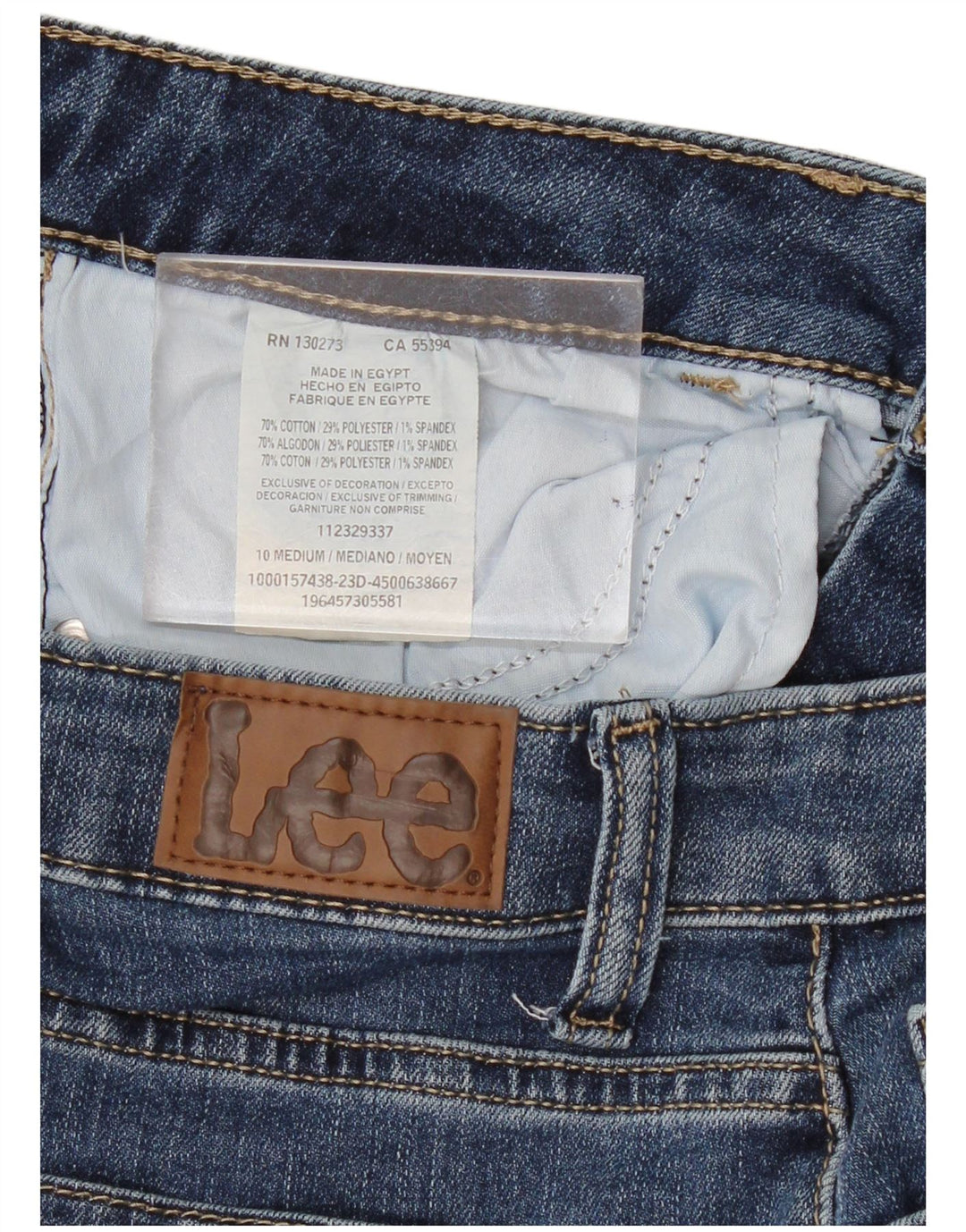 LEE Capri Jeans Feminino EUA 10 Grande W30 L21 Azul Algodão