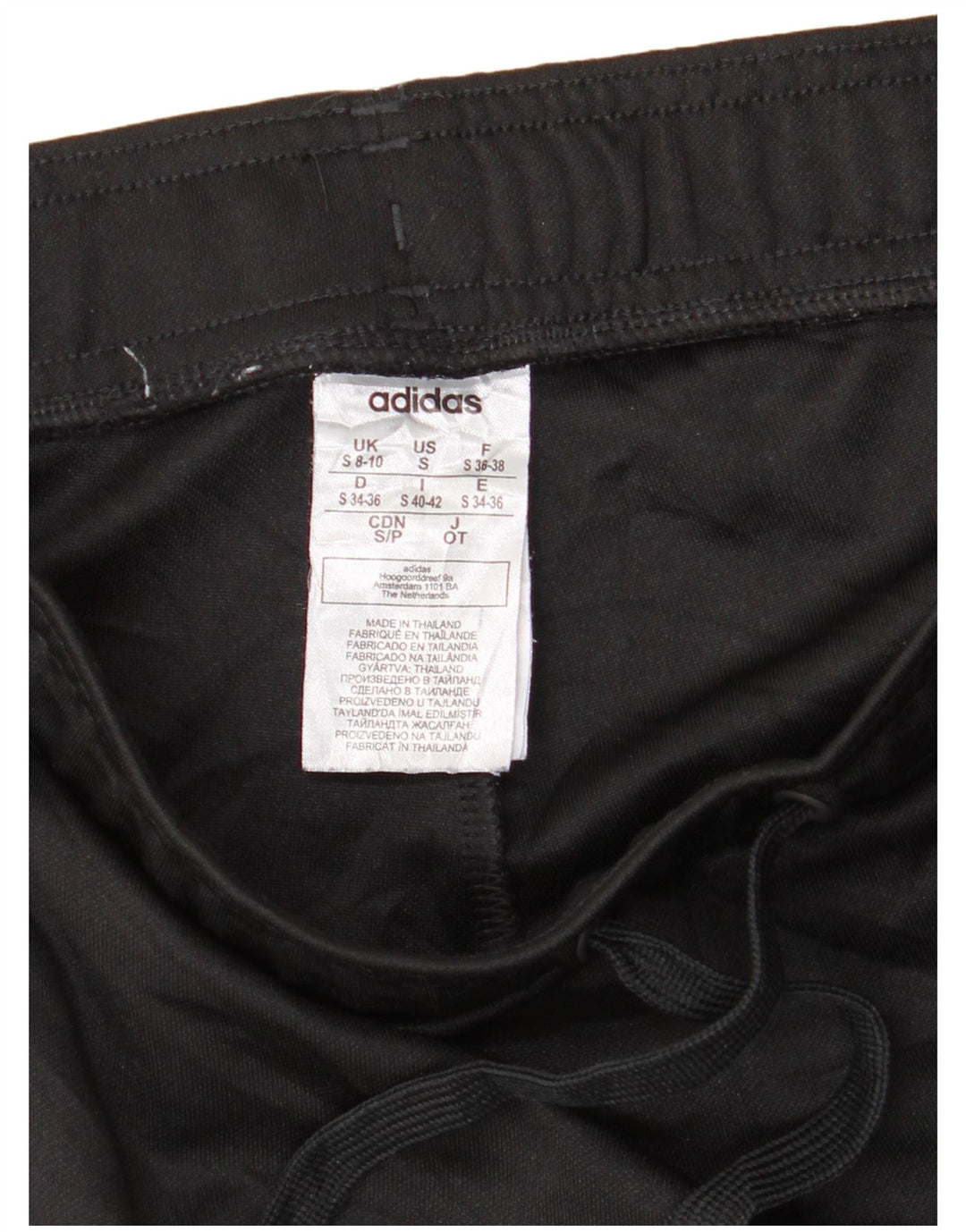 Calça de treino feminina Adidas UK 8/10 pequena poliéster preta