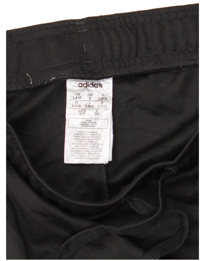 Calça de treino feminina Adidas UK 8/10 pequena poliéster preta