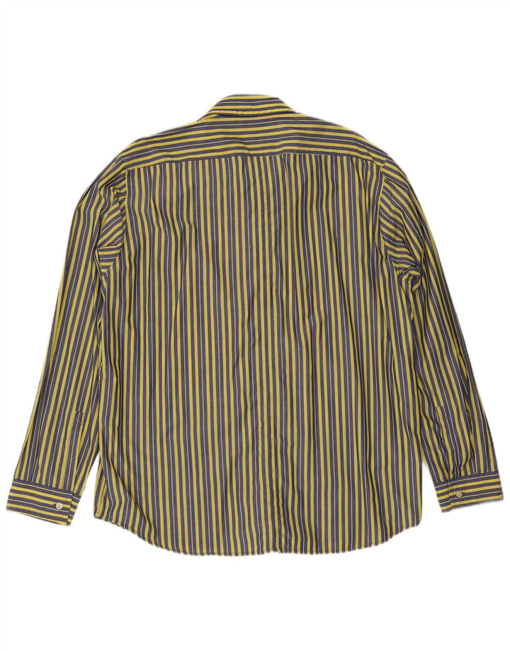 Camisa masculina Hugo Boss 2XL algodão listrado amarelo
