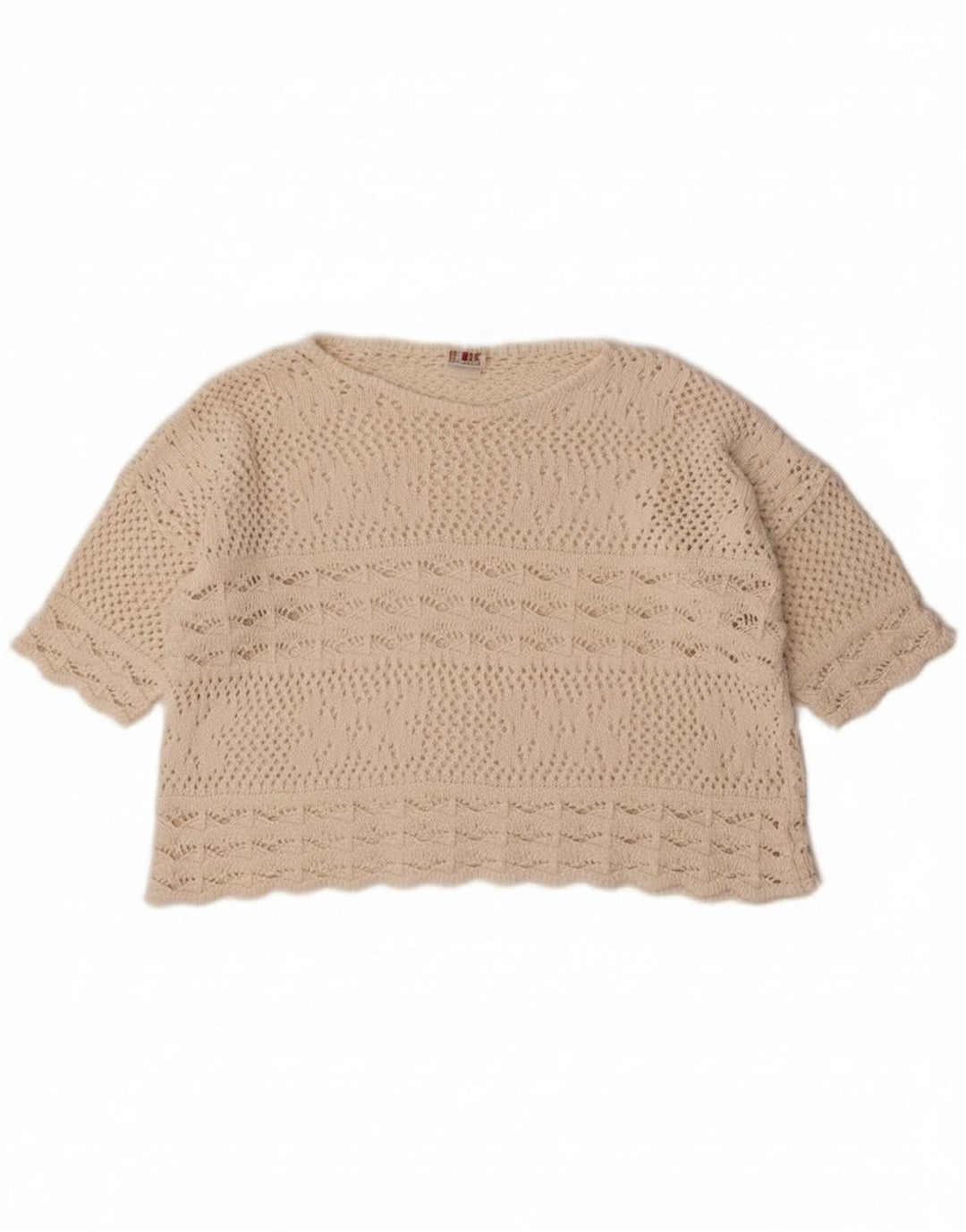 Suéter feminino Redok com gola canoa e gola redonda, tamanho médio, off white