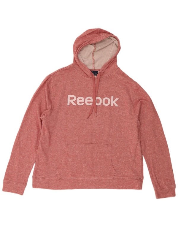 Reebok feminino gráfico moletom com capuz UK 18 XL algodão rosa