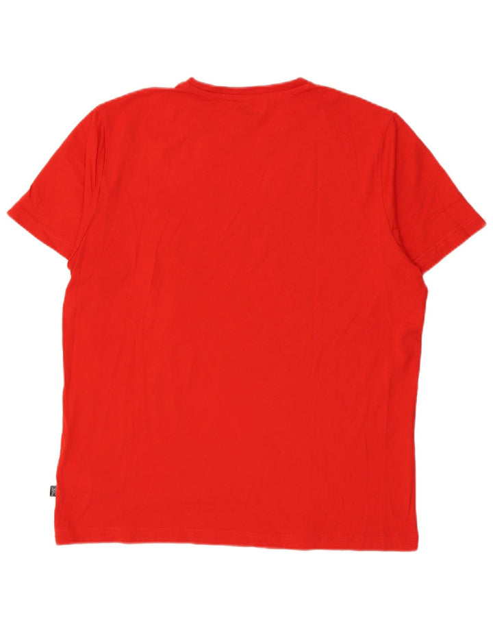 Puma Mens Graphic T-Shirt Top Grande Algodão Vermelho