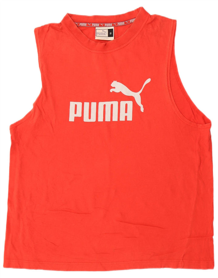 Puma Mens Graphic Vest Top Pequeno Algodão Vermelho