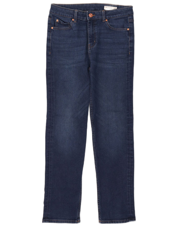 Calça jeans feminina Marks & Spencer The Sienna Straight UK 12 médio W29 L27 azul