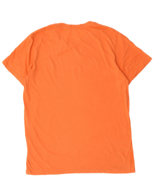 Camiseta gráfica masculina Jack & Jones grande algodão laranja