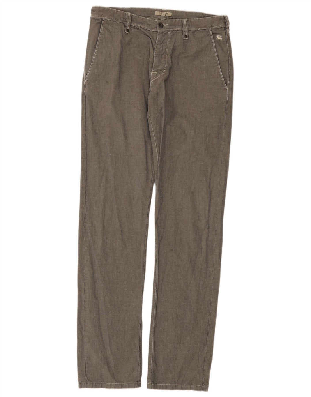 Burberry Calça Chino Masculina Reta W32 L34 Cinza