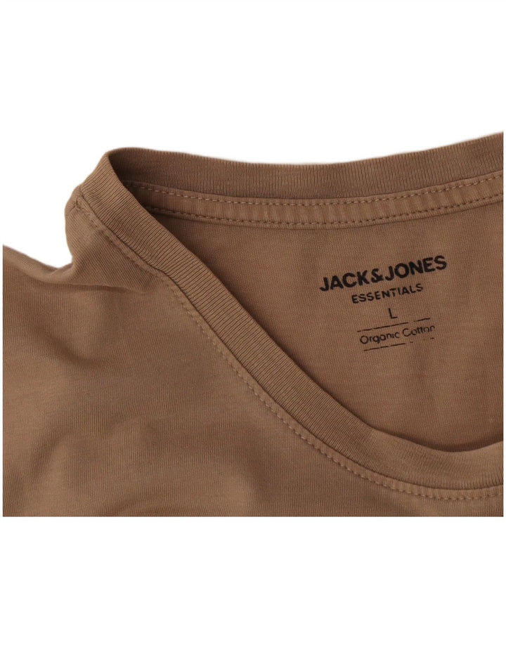 Camiseta masculina Jack & Jones grande algodão bege
