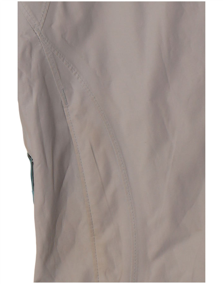 Jaqueta corta-vento feminina COLUMBIA com capuz Reino Unido 14 médio azul nylon esportivo