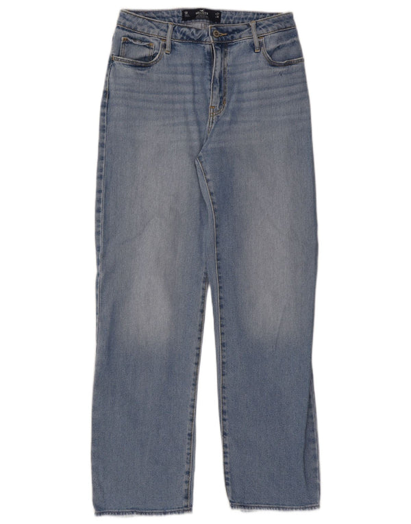 Jeans feminino Hollister Dad High Rise Straight US 5 pequeno W27 L30 azul