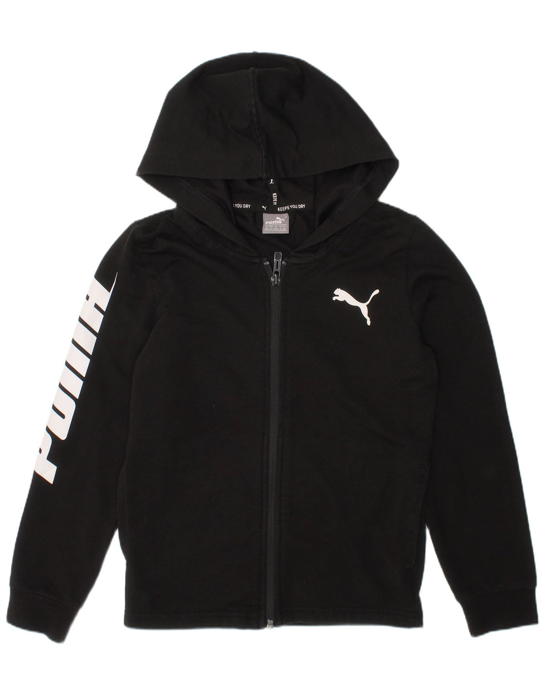 Suéter Puma Boys Graphic Zip com capuz 5-6 anos algodão preto
