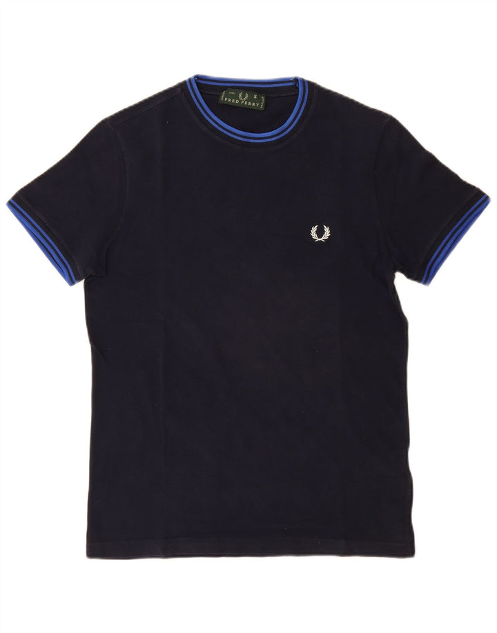 Camiseta masculina FRED PERRY top pequeno algodão azul marinho