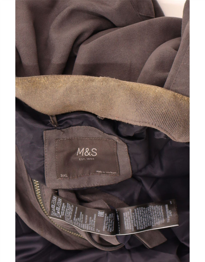 Jaqueta bomber masculina Marks & Spencer UK 46 3XL cinza poliéster
