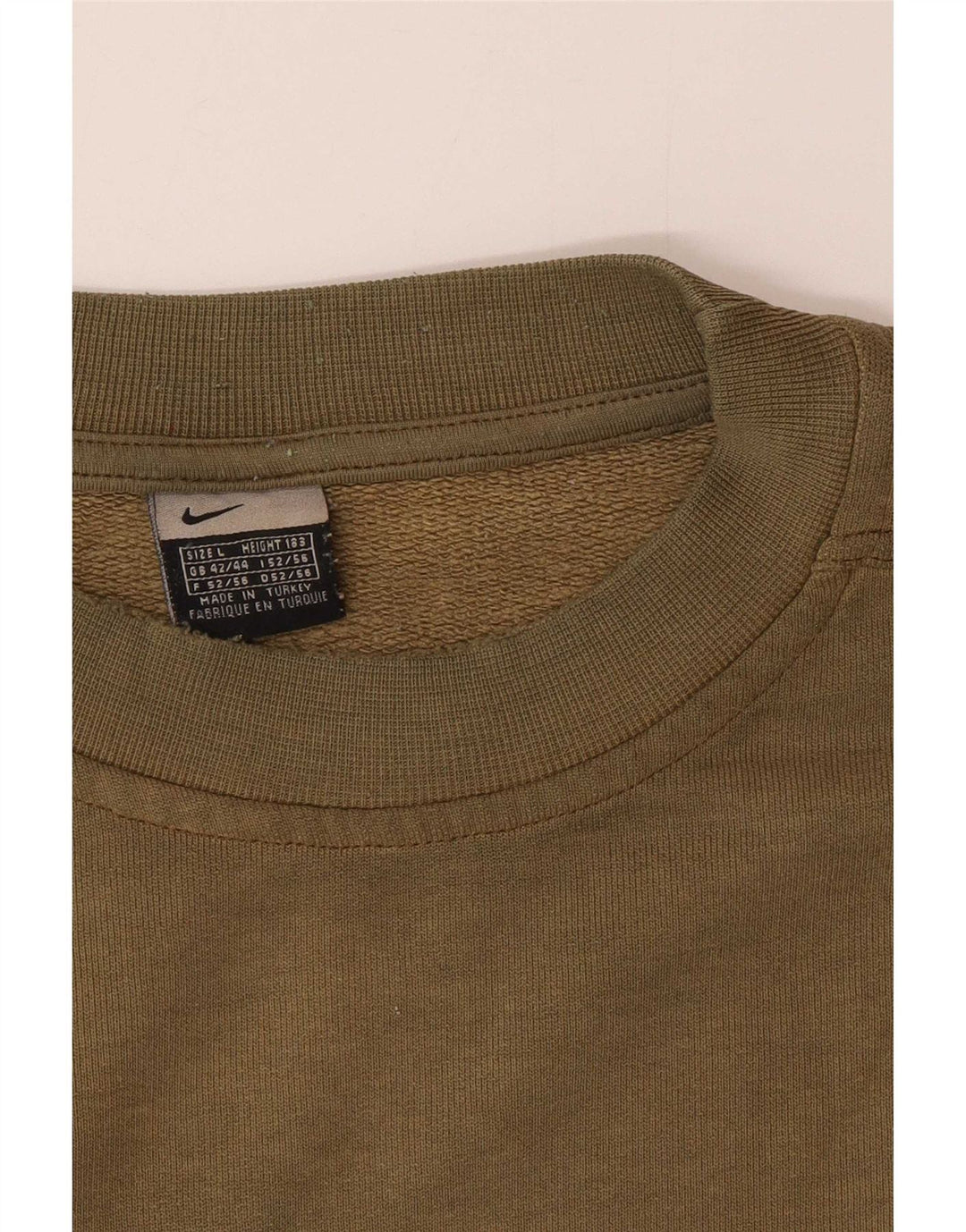 Nike masculino gráfico moletom jumper reino unido 42/44 grande cáqui