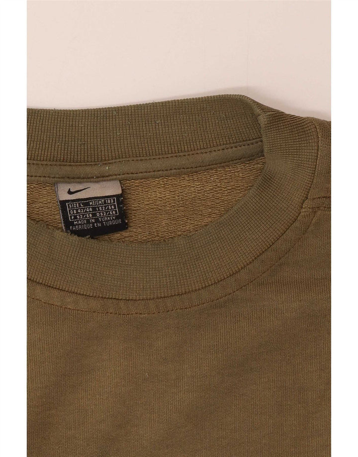 Nike masculino gráfico moletom jumper reino unido 42/44 grande cáqui