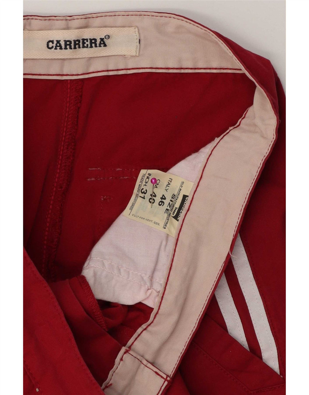 Calça reta masculina Carrera W31 L31 algodão vermelho