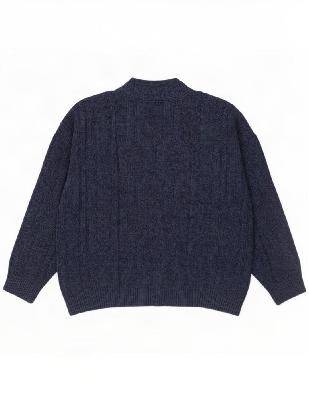 St. Suéter cardigã masculino Bernard tamanho 38/40 lã azul marinho médio