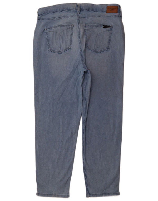 Calça Jeans Calvin Klein Feminina Crop Slim US 16 Grande W33 L26 Azul Algodão