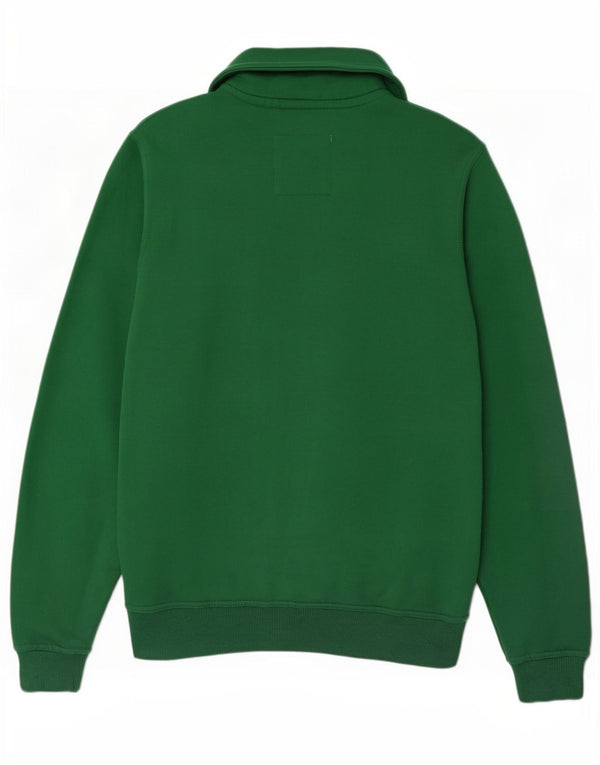 Crew Clothing Mens Zip Neck Moletom Jumper XS Algodão Verde