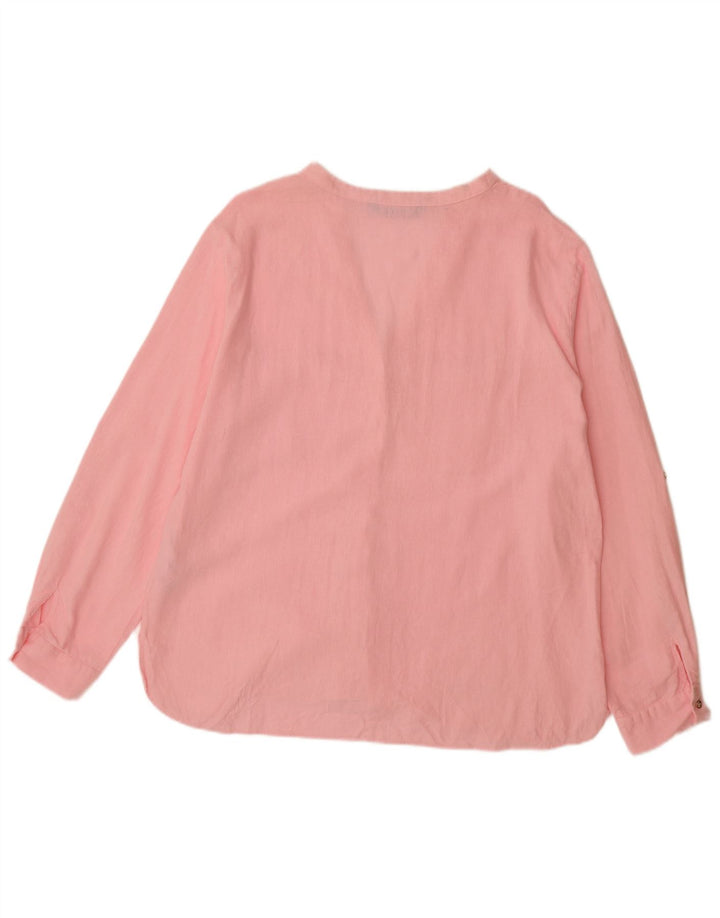Camisa feminina ZARA UK 20 2XL linho rosa