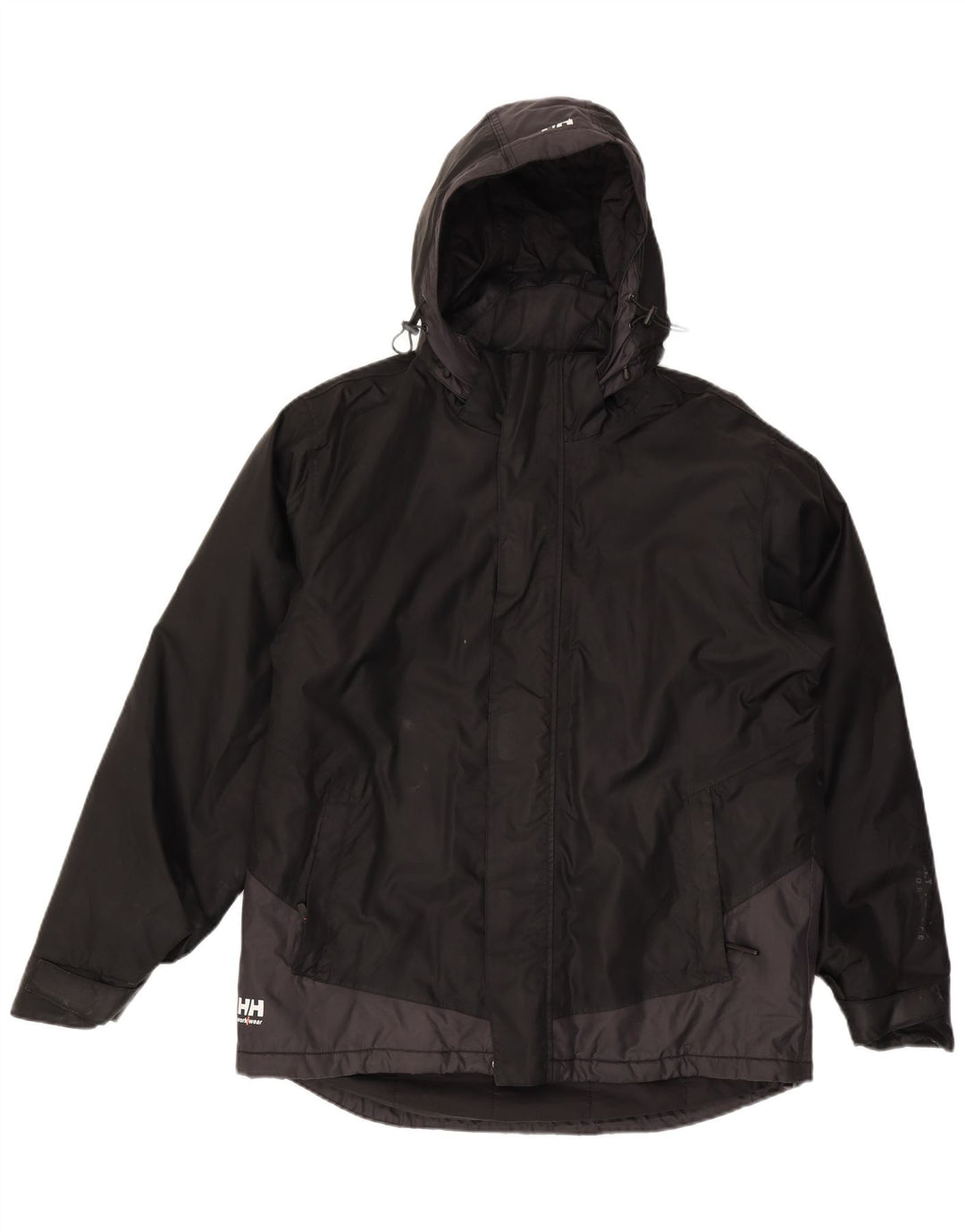 Jaqueta corta-vento masculina Helly Hansen com capuz UK 40 grande bloco colorido preto