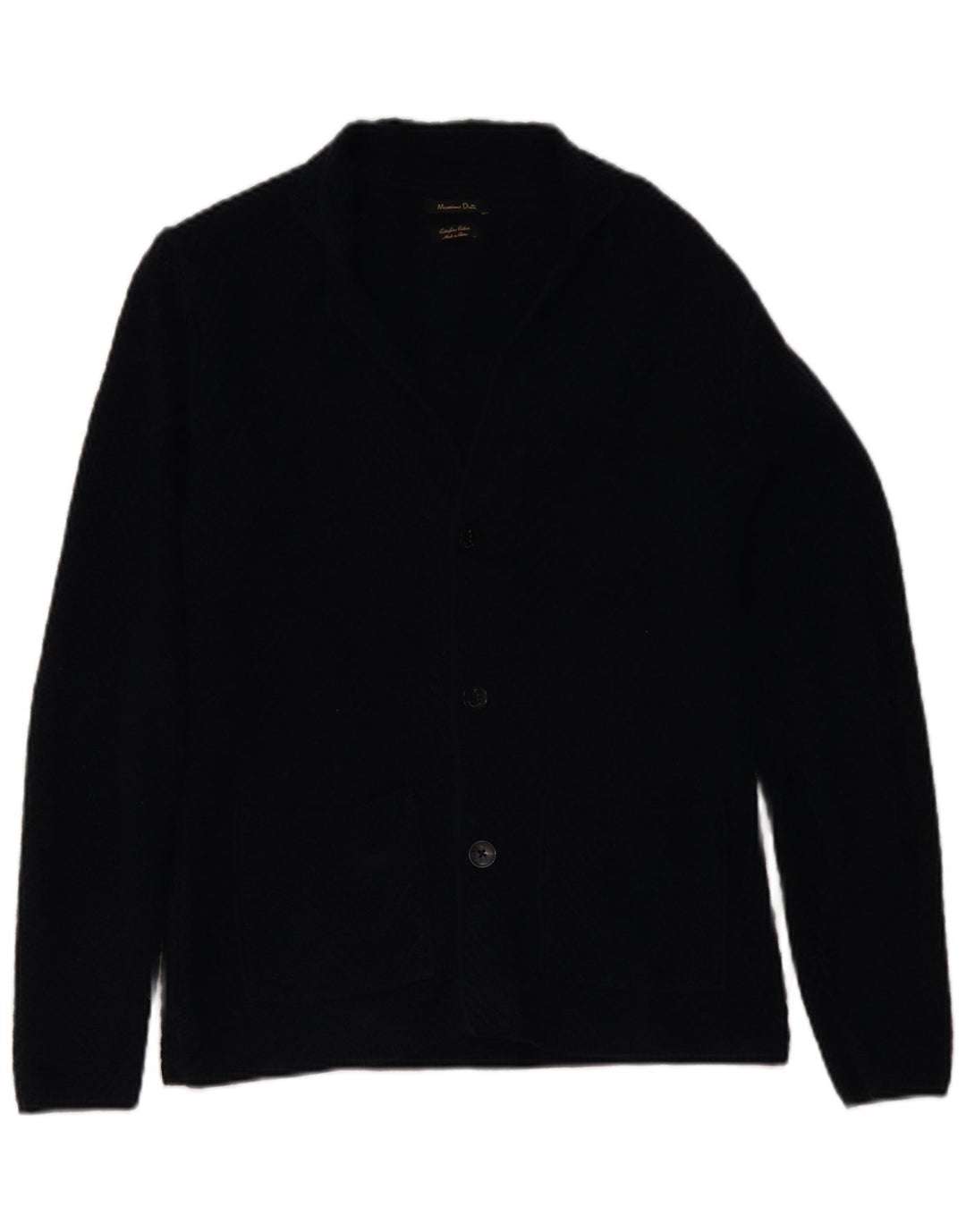 Suéter cardigã masculino Massimo Dutti médio algodão azul marinho
