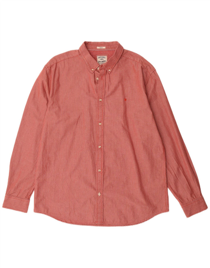 Camisa masculina de ajuste regular WRANGLER 2XL algodão listrado vermelho clássico