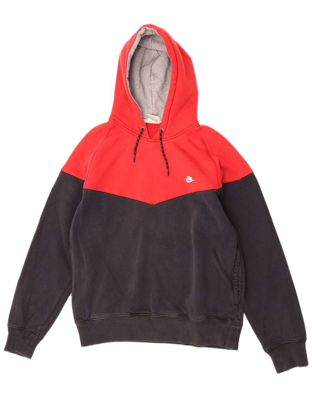 Moletom com capuz masculino Nike Regular Fit médio vermelho colorblock algodão