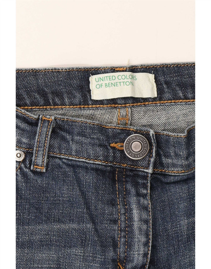 Benetton Calça Jeans Feminina Crop Straight W32 L25 Azul