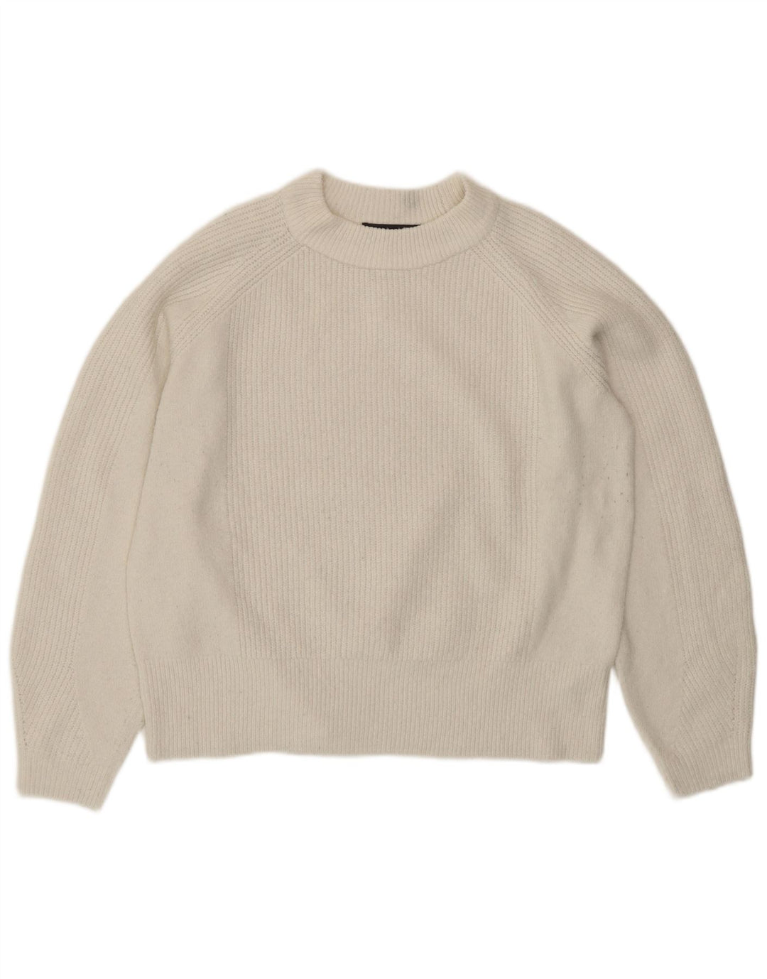 Suéter feminino Marks & Spencer com gola redonda Reino Unido 14 acrílico branco médio
