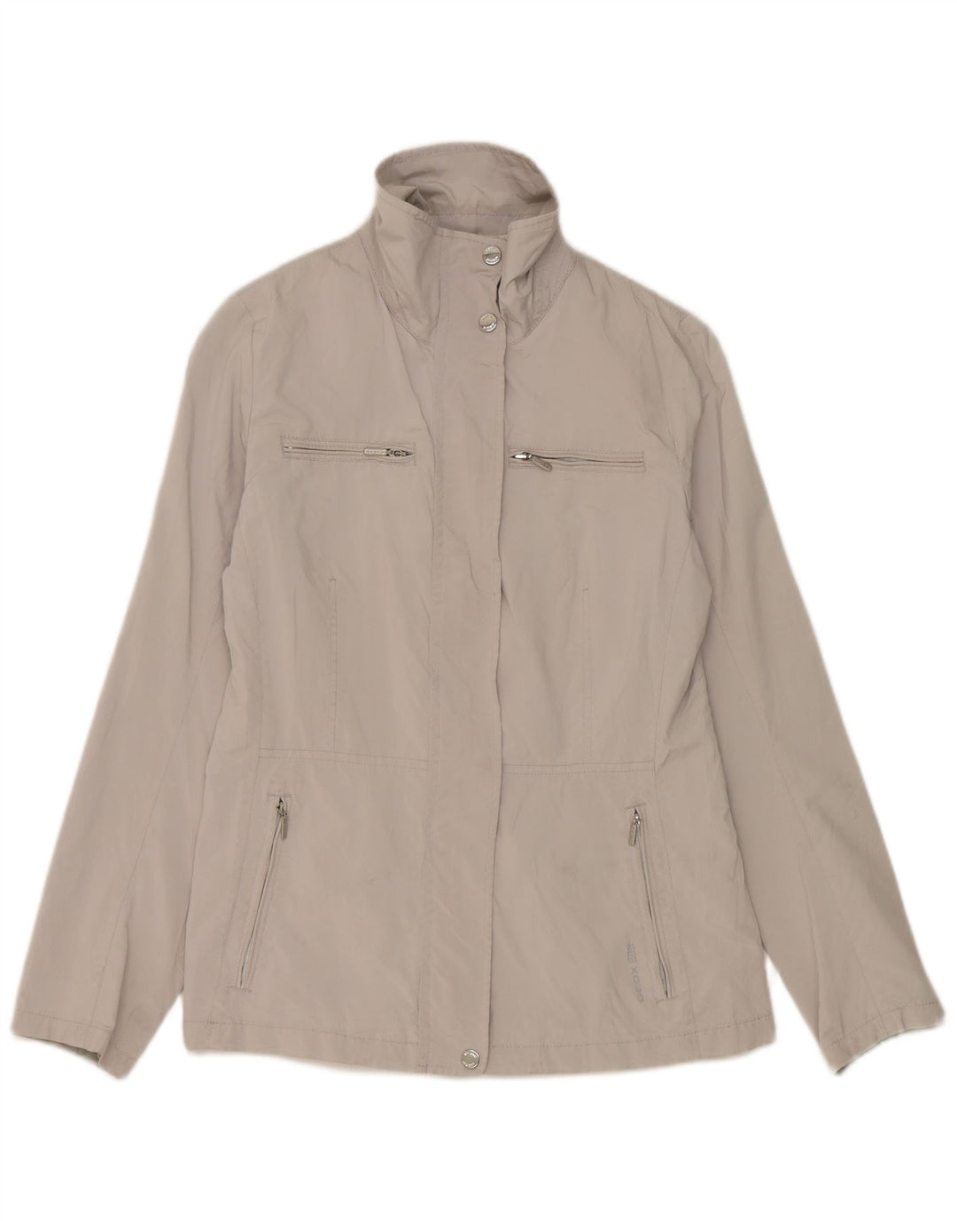 Jaqueta de chuva feminina Geox UK 8 poliéster cinza pequeno