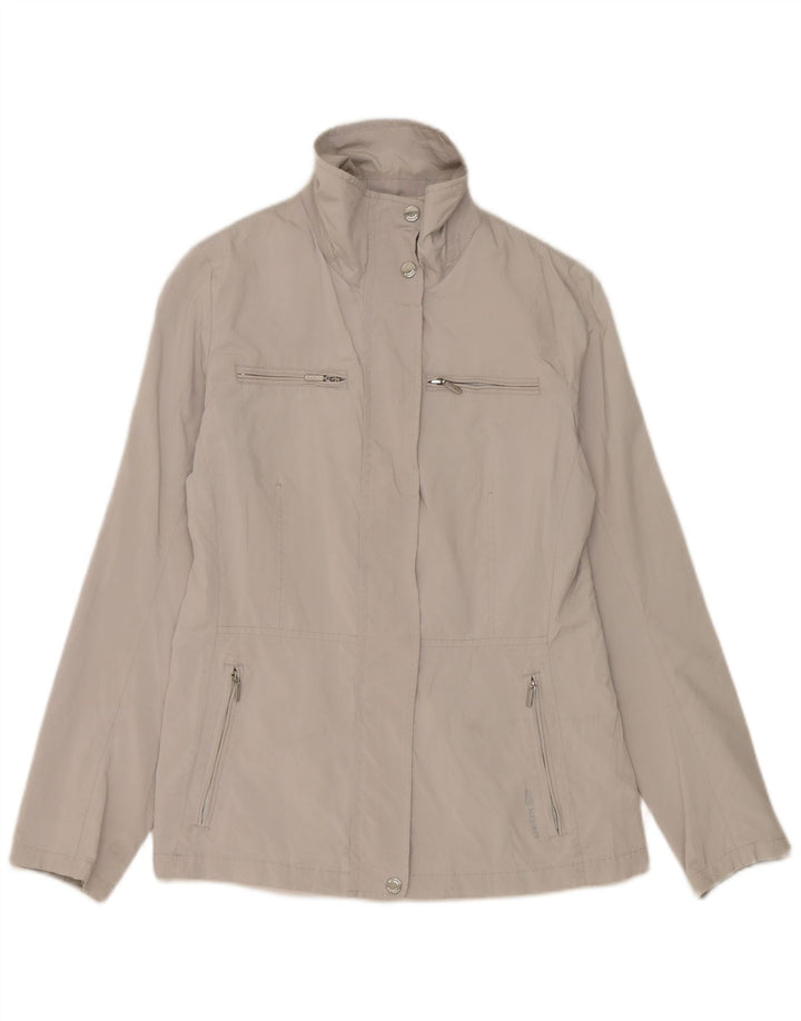 Jaqueta de chuva feminina Geox UK 8 poliéster cinza pequeno