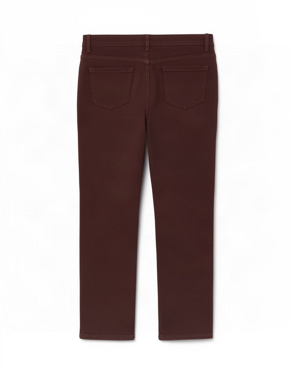Calça feminina reta casual Marks & Spencer Reino Unido 14 grande W32 L27 marrom