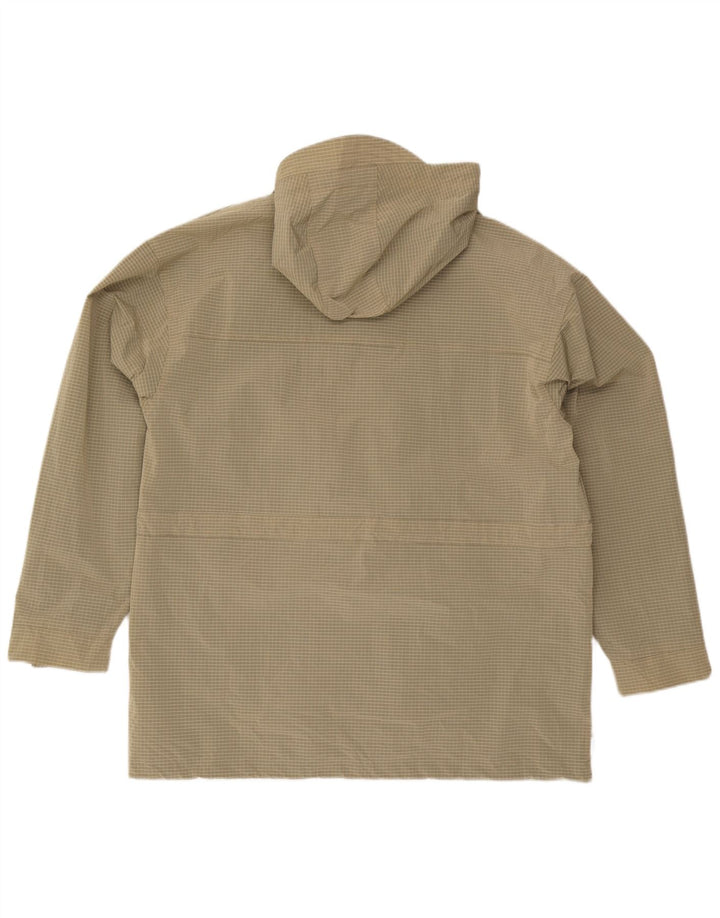 Jaqueta de chuva masculina com capuz Element UK 40 grande poliamida xadrez bege