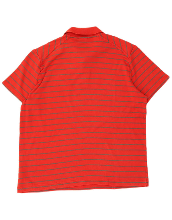 Camisa polo masculina Nike UK 45/47 XL listrada vermelha de algodão