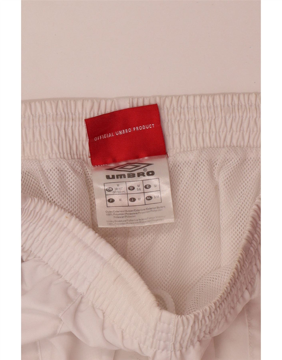 Bermuda esportiva masculina UMBRO UK 38/40 poliéster branco médio