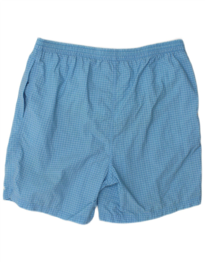 Shorts esportivos masculinos Reebok grande xadrez azul