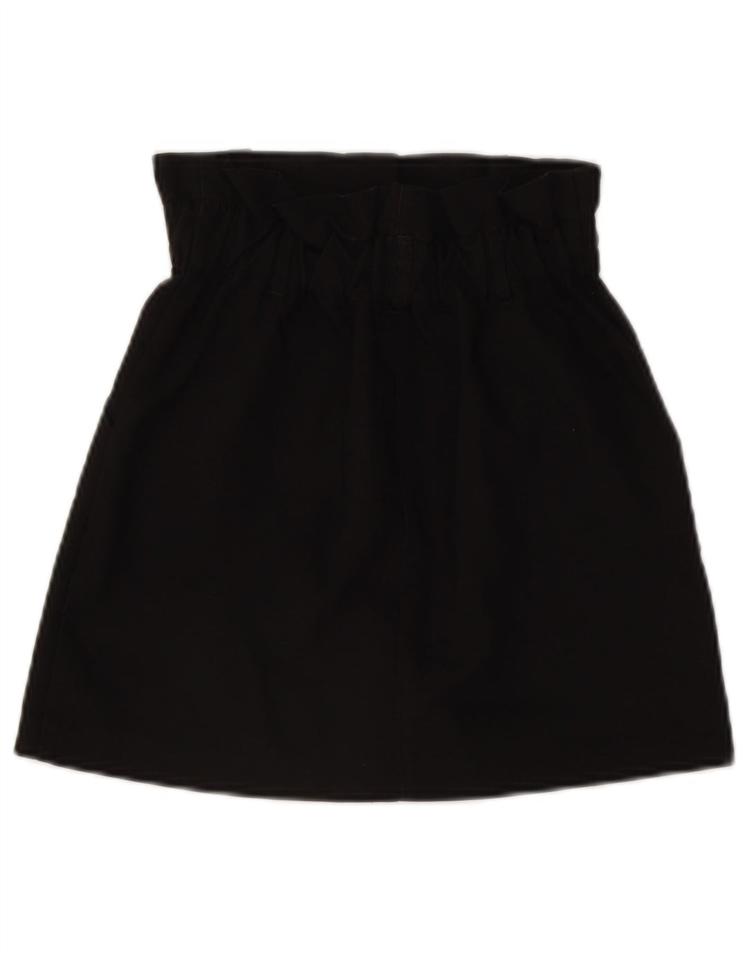 Zara Mini saia feminina de cintura alta XS W24 poliéster preto