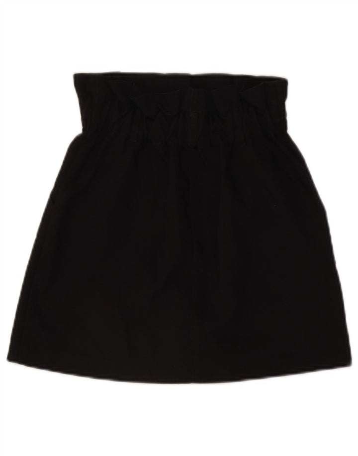 Zara Mini saia feminina de cintura alta XS W24 poliéster preto